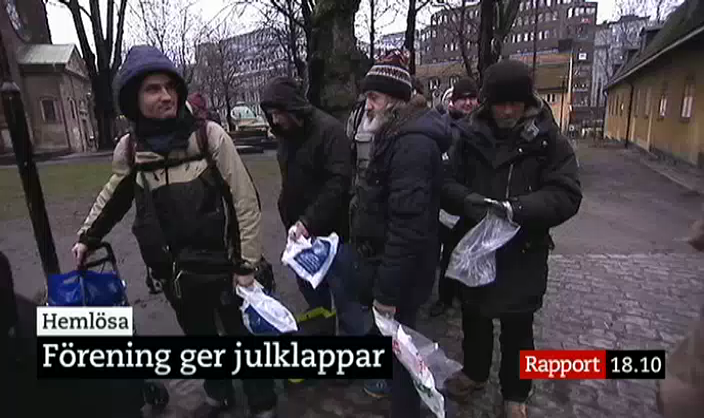 Hemlösas Tomte 2013 SVT Rapport skärmbild